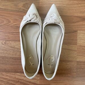 Sam Edelman Wheaton Flats Cream Women's Pointed Toe Shoes